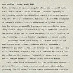 ブラッド・メルドー「組曲：２０２０年４月」