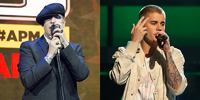 「マリリン・マンソン、ジャスティン・ビーバーは「リスの脳みそ」を持った「女の子」と語る」1枚目/1