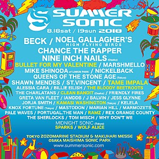 テーム・インパラ「【SUMMER SONIC 2018】＆【SONICMANIA】出演アーティスト第3弾発表」