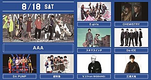 ＡＡＡ「【a-nation】今年もdTV生配信　AAA/GENERATIONS/超特急/三浦大知/倖田來未ら豪華アーティストが登場」