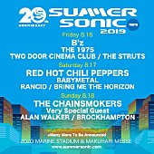 「【SUMMER SONIC 2019】追加アーティスト＆日程別ラインナップ発表」1枚目/2