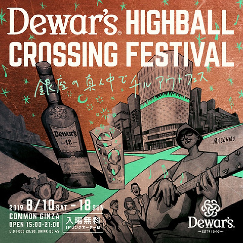 bird/曽我部恵一/Michael Kaneko/大比良瑞希ら13組出演　【Dewar's Highball Crossing Festival】 8/10～18開催