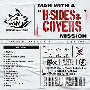 「【ビルボード】MAN WITH A MISSION『MAN WITH A “B-SIDES ＆ COVERS” MISSION』が2.1万枚でALセールス首位　マカえん/Uruが続く」