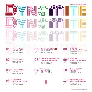 「BTS、新曲「Dynamite」のプロモーション・スケジュール発表」