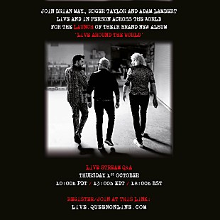 「クイーン＋アダム・ランバート、ライブ盤発売を記念した生配信Q＆Aの開催決定」