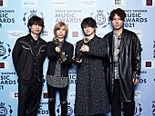 Official髭男dism「Official髭男dism、【SPACE SHOWER MUSIC AWARDS 2021】で「ARTIST OF THE YEAR」を受賞」1枚目/20