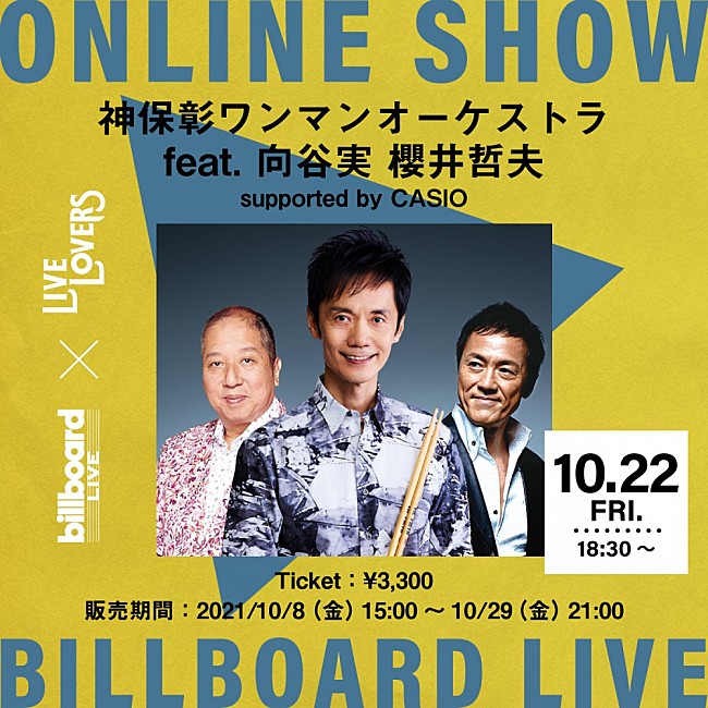 神保彰「Billboard Live×LIVE LOVERS、神保彰の配信ライブが決定」1枚目/1