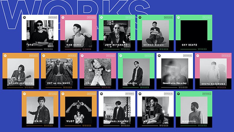 Spotifyのプレイリストシリーズ「Works」にtofubeats、蓮沼執太、ヒャダイン、mabanuaら16人追加