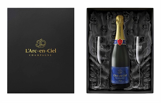 L`Arc～en～Ciel「L&#039;Arc～en～Ciel結成30周年を記念した特別仕様のシャンパン＆グラスセット販売受付開始」1枚目/3