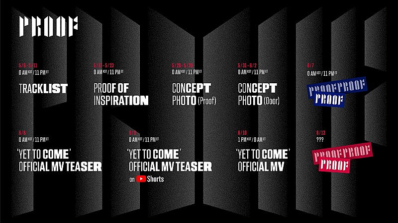 BTS「BTS、アンソロジーアルバム『Proof』リード曲のタイトル＆プロモーション日程を公開」1枚目/2