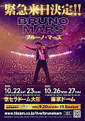 ブルーノ・マーズ「ブルーノ・マーズ、初ドーム・ツアーが10月に決定」1枚目/1