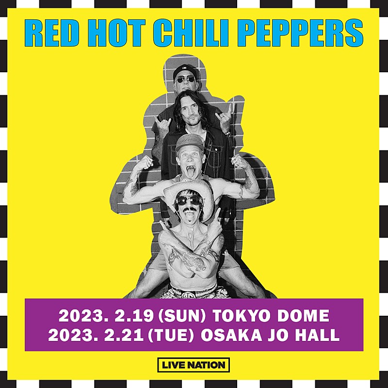 レッド・ホット・チリ・ペッパーズ、約16年ぶりの日本単独公演が2023年2月に決定