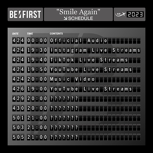 BE:FIRST「BE:FIRST Smile Again SCHEDULE」2枚目/3