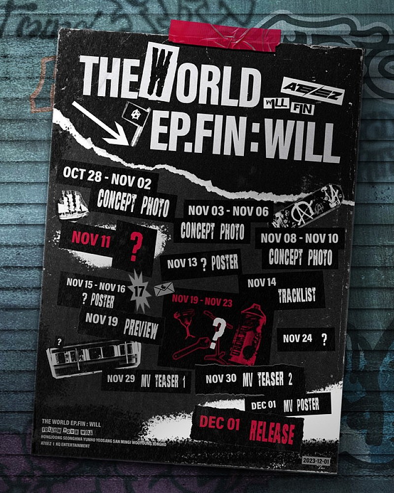 ATEEZ、ニューアルバム『THE WORLD EP.FIN : WILL』プロモーションマップを公開