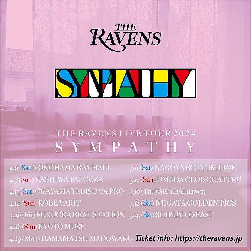 The Ravens、全国12会場巡る2024年初ツアー【SYMPATHY】開催決定 