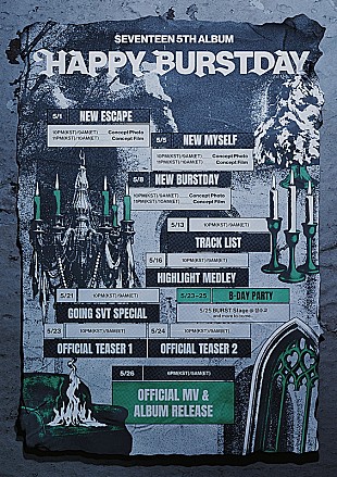 「SEVENTEEN、ニューアルバム『HAPPY BURSTDAY』PRスケジューラーを公開」