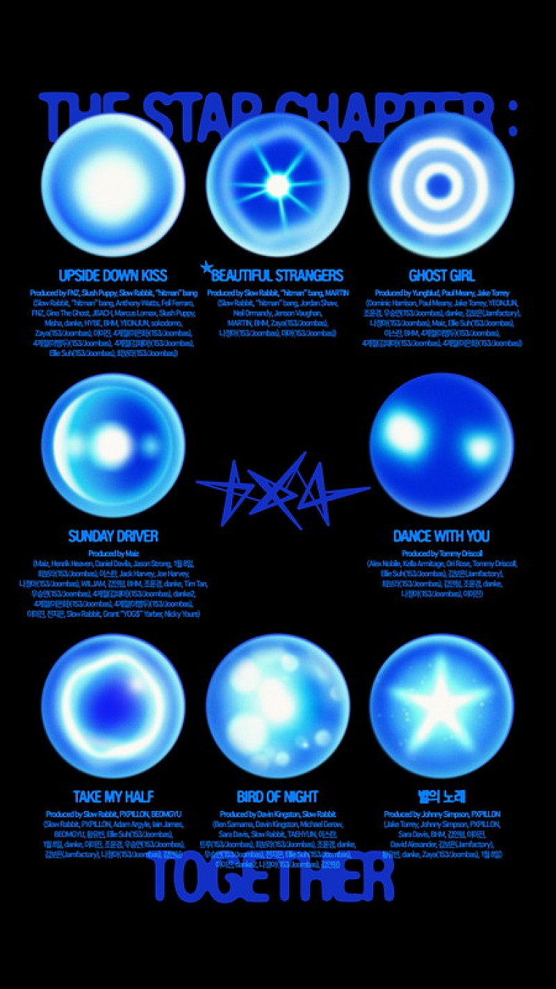 「TOMORROW X TOGETHER、メンバーも積極的に制作参加『The Star Chapter: TOGETHER』トラックリスト公開」1枚目/1