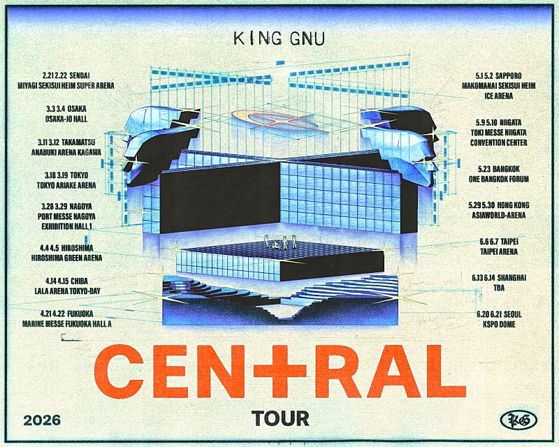 「King Gnu、史上最多都市&最多公演ツアー【King Gnu CEN+RAL Tour 2026】日程と会場を解禁」1枚目/3